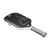White background, white, gray and black JOOLA Perseus Heat Vision pickleball paddle with gray handle.