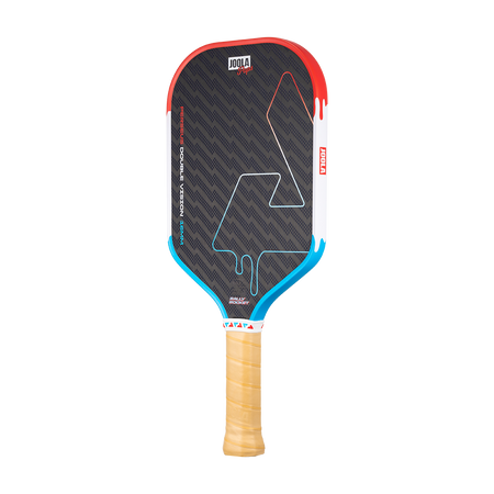 Product image of the JOOLA Perseus Double Vision Pickleball paddle 16mm Rally Rocket pop design.