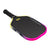 White background, Pink and Yellow gradiant edge guard on the JOOLA 3S Dual Magnus Pickleball Paddle.