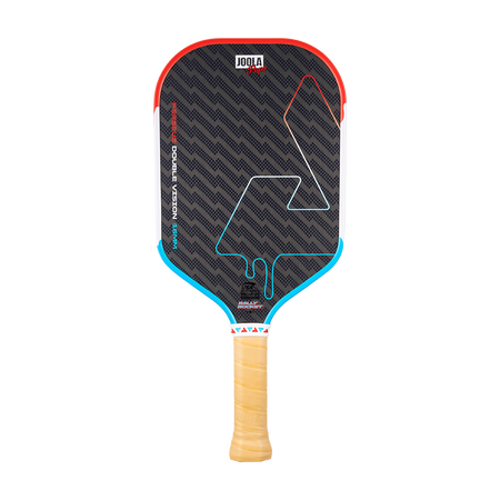 Product image of the JOOLA Perseus Double Vision Pickleball paddle 16mm Rally Rocket pop design.
