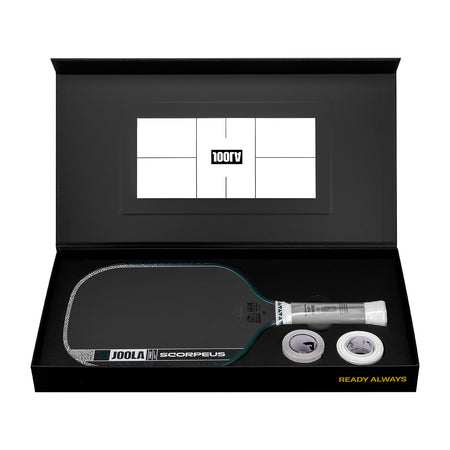White background, product image showing the contents of the Pro V purchase. Paddle, edge guard tape and grip tape included.