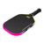 White background, Pink and Yellow gradiant edge guard on the JOOLA 3S Dual Magnus Pickleball Paddle.