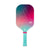 White background, product photo of the JOOLA Perseus Astral pickleball paddle with a teal handle and white edge guard, and gradient colored paddle face.