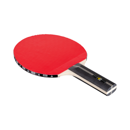 Image of a JOOLA Table Tennis racket with a red surface.