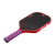 White background, product image showing the JOOLA Perseus Pro V JOOLA x Steve Aoki pickleball paddle, purple handle and red edge guard.