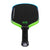 White background, image of a JOOLA Hyperion 3S Dual pickleball paddle with a green and blue dual gradiant edge guard.