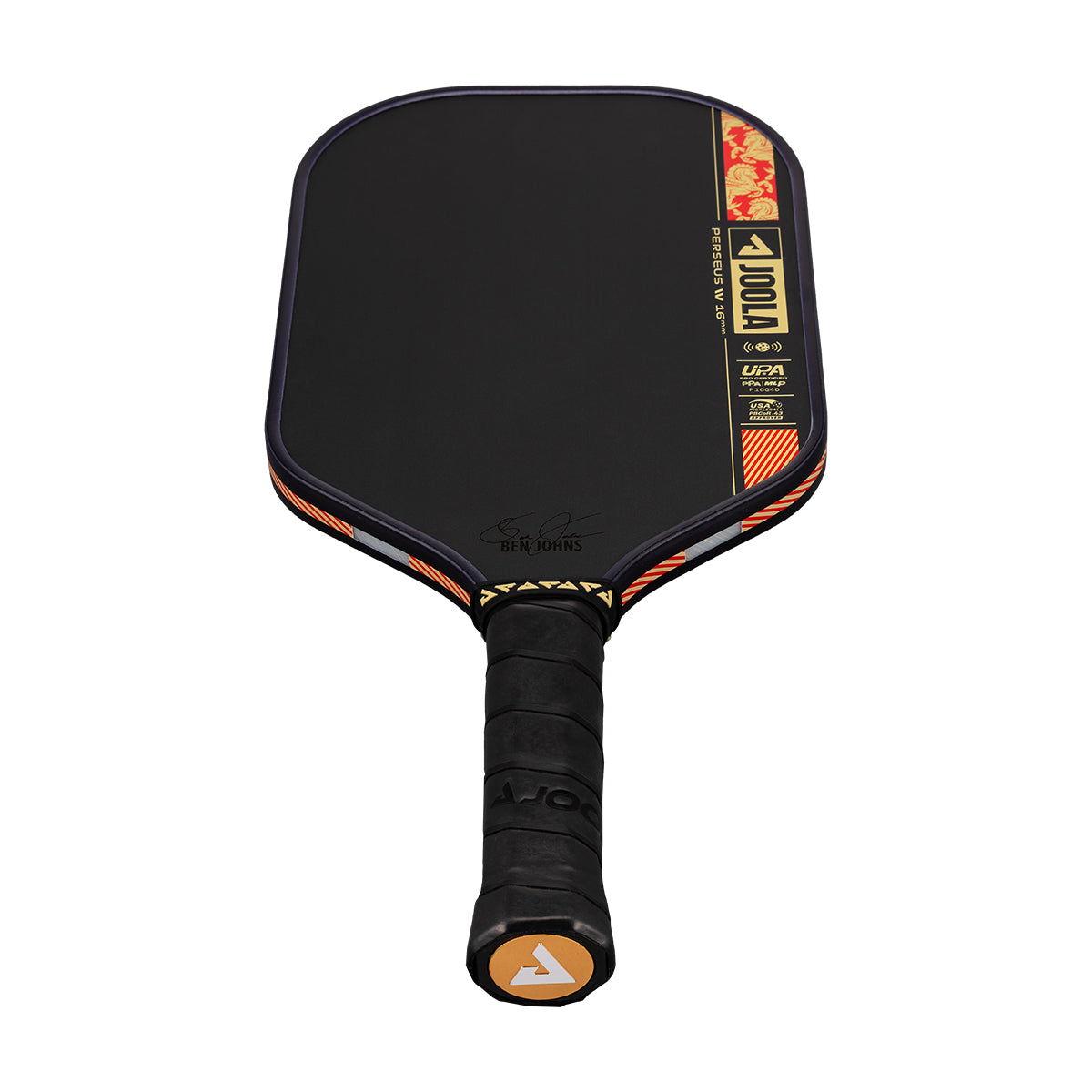 White background, image showing the JOOLA 2026 Year of the Horse Special Edition Perseus Pro IV in it's gold, red and black colorway.