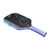 White background, product image of the JOOLA Heat Vision pickleball paddle with purple handle and purple and teal edge guard.