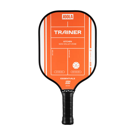 White background, JOOLA Trainer paddle with Orange surface.