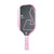 White background, product image of the JOOLA Essentials Dash pickleball paddle with a pink handle and pink edge guard.