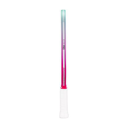Gradient-colored edge guard with white handle on a white background.