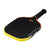 White background, JOOLA Scorpeus 3S Dual 14mm pickleball paddle. Orange and yellow gradiant edge guard.