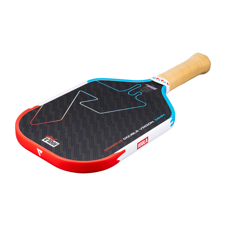 Product image of the JOOLA Perseus Double Vision Pickleball paddle 16mm Rally Rocket pop design.