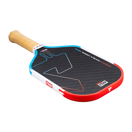 Product image of the JOOLA Perseus Double Vision Pickleball paddle 16mm Rally Rocket pop design.