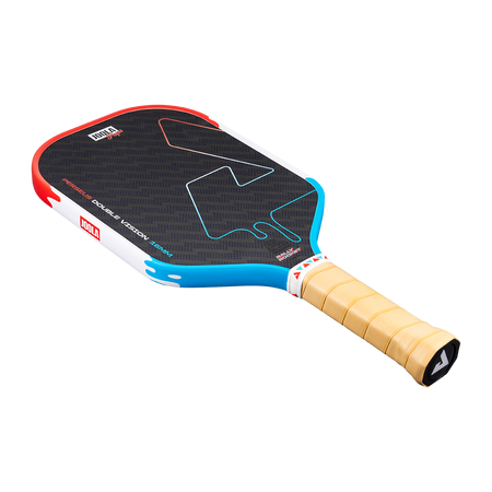 Product image of the JOOLA Perseus Double Vision Pickleball paddle 16mm Rally Rocket pop design.