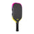 White background, Pink and Yellow gradiant edge guard on the JOOLA 3S Dual Magnus Pickleball Paddle.
