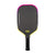 White background, Pink and Yellow gradiant edge guard on the JOOLA 3S Dual Magnus Pickleball Paddle.