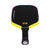 White background, Pink and Yellow gradiant edge guard on the JOOLA 3S Dual Magnus Pickleball Paddle.