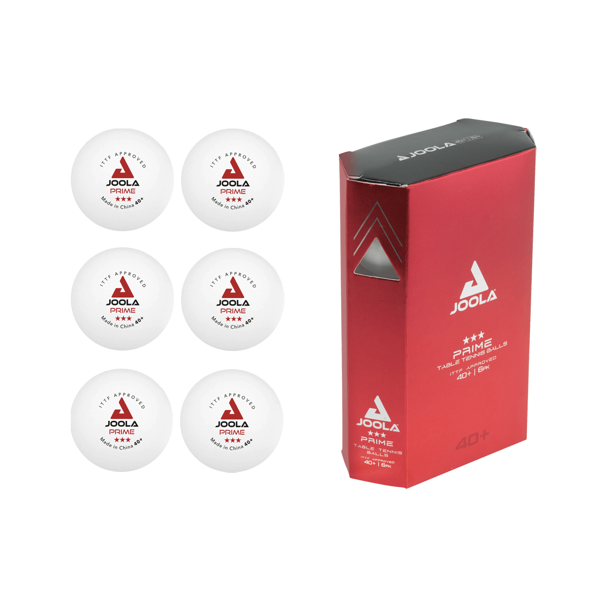 Product image of a box of 40 JOOLA Prime ABS Table Tennis Balls. #White