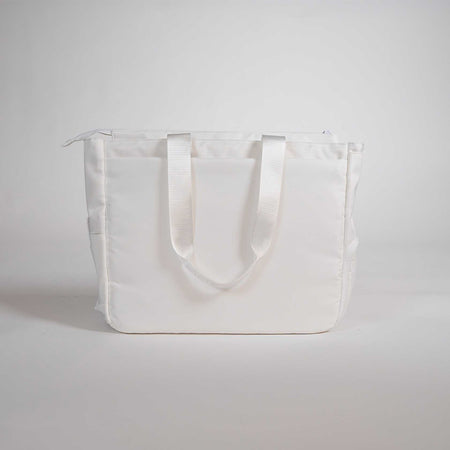 White JOOLA tote bag on a light gray background