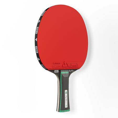 White background, product image of the a JOOLA x Hugo Calderano table tennis blade.