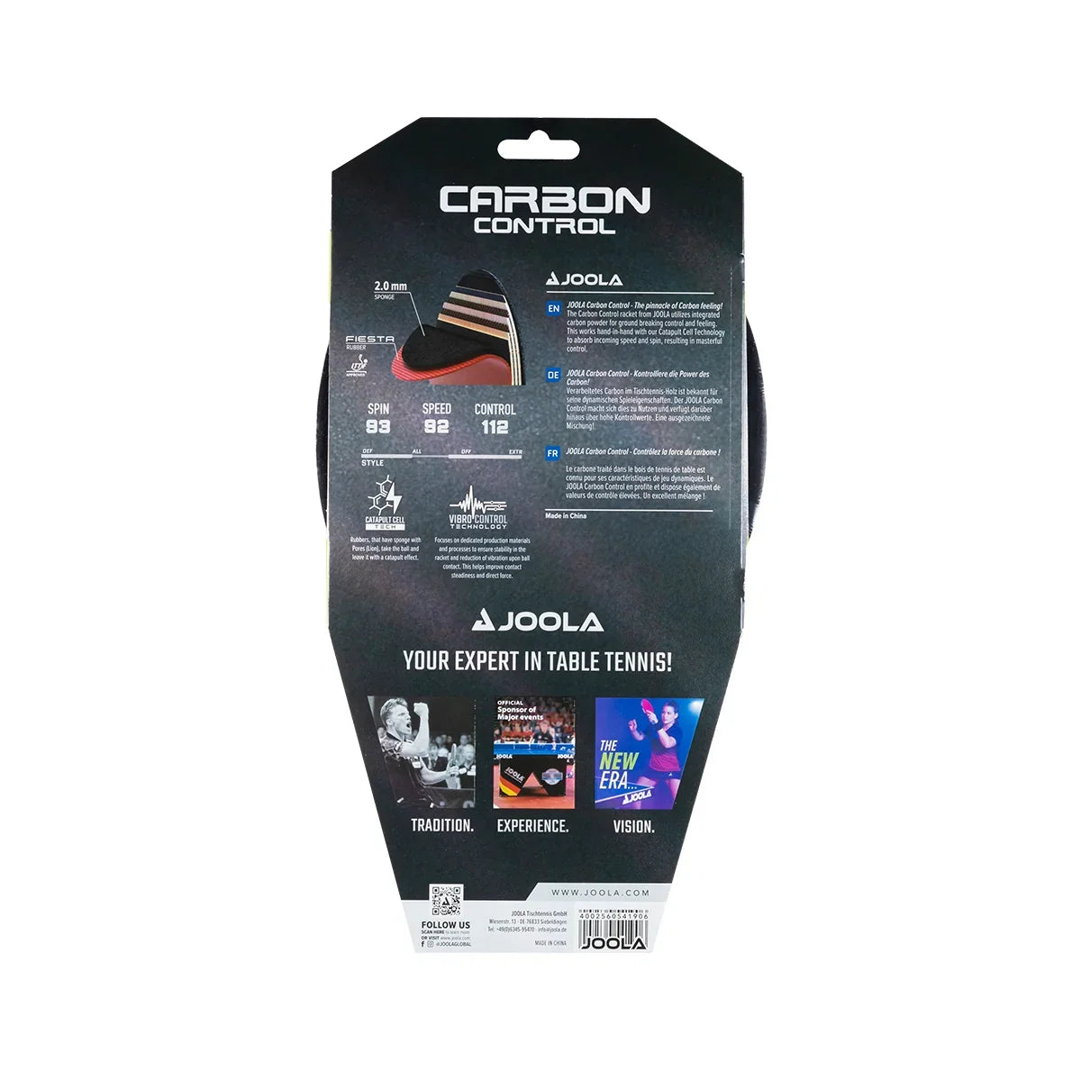 Joola Racket Packaging JOOLA Carbon Control Table Tennis Racket - JOOLA USA