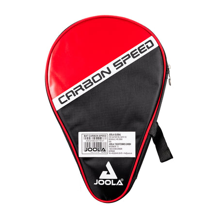 White background, JOOLA Carbon Speed black and red racket case.