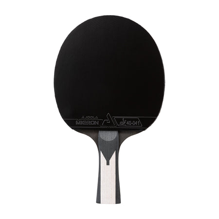 White background, black table tennis racket on a white background.