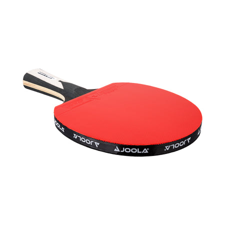 JOOLA Red table tennis racket with black handle and JOOLA branding on a white background.