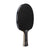Black table tennis paddle with brand name on a white background