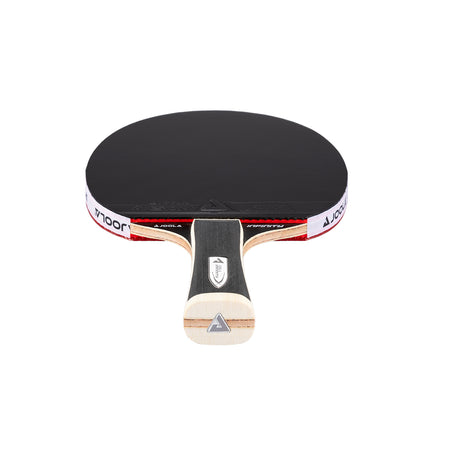 White background, JOOLA Infinity-Z Bottom 34 table tennis racket, black surface.
