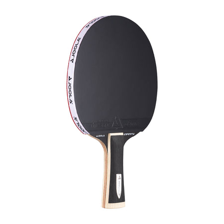 White background, JOOLA Infinity-Z Bottom 34 table tennis racket, black surface.