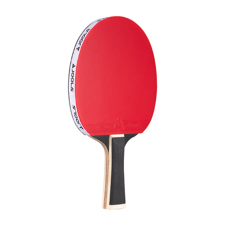White background, JOOLA Infinity-Z Bottom 34 table tennis racket, red surface.