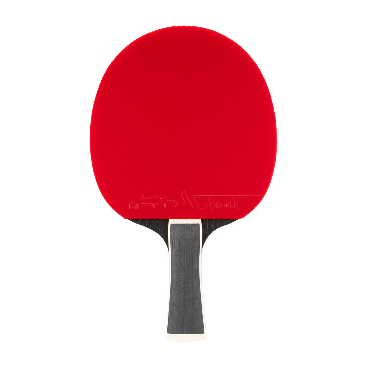 White background, JOOLA Table Tennis racket with red surface.