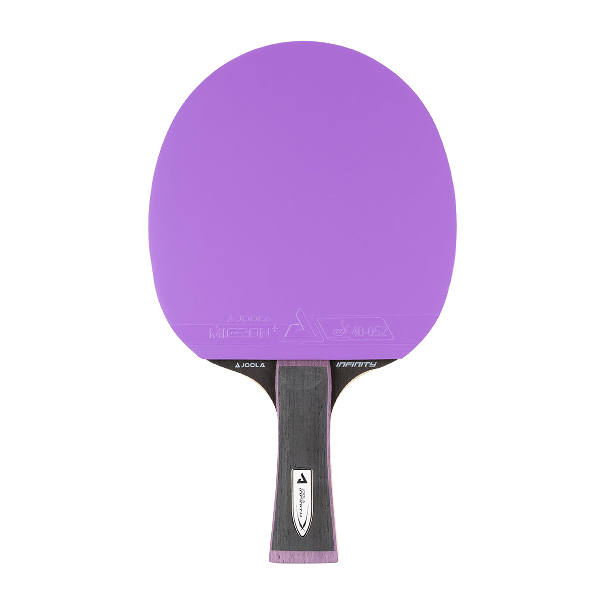 White background, JOOLA Purple Infinty Table Tennis Racket.