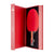 Red table tennis racket in a red box with a white background.