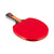 Red JOOLA table tennis racket with black handle on a white background.