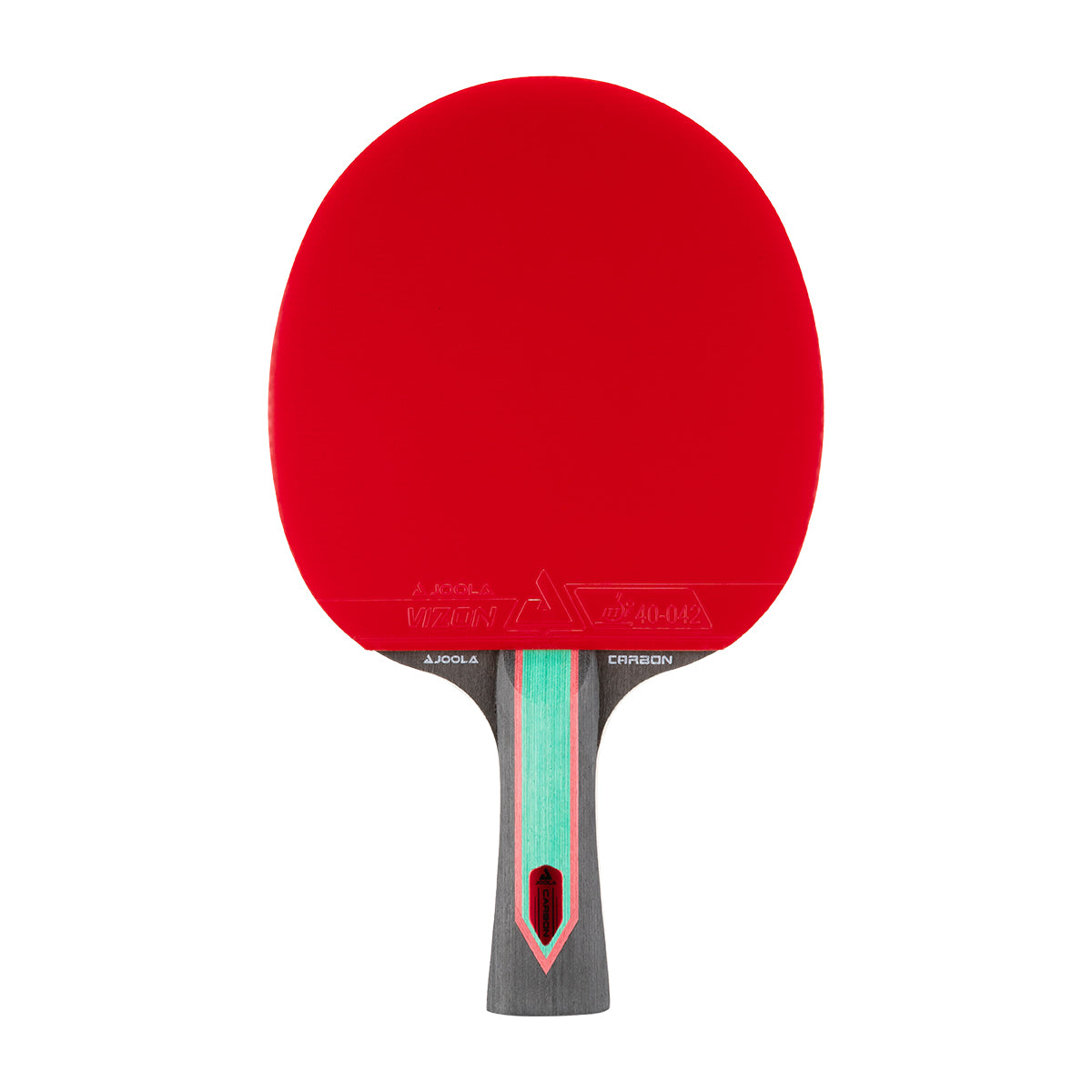 White background, JOOLA Red Carbon CTR Table tennis racket.