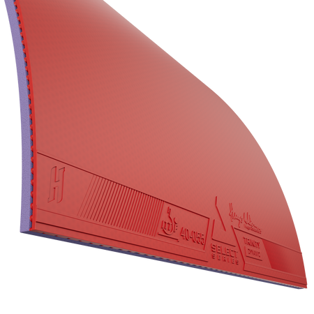 Image of a red sheet of JOOLA Trinity Hugo Calderano table tennis rubber.
