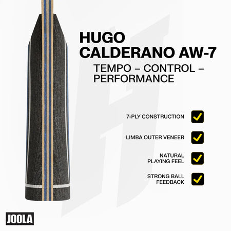 JOOLA Hugo Calderano AW-7 table tennis racket.
