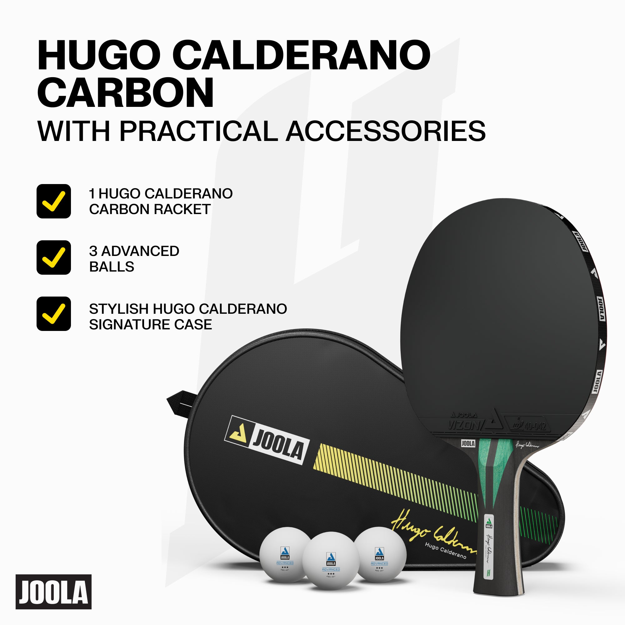 JOOLA Hugo Calderano Carbon Speed Table Tennis Set