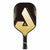 White background, product image showing the JOOLA Stratos pickleball paddle, gold and black colorway.