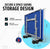 Folded Outdoor JOOLA Table Tennis Table showing the compact storage design.