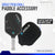 JOOLA pickleball paddle and cover on a white background with text about care and product details.