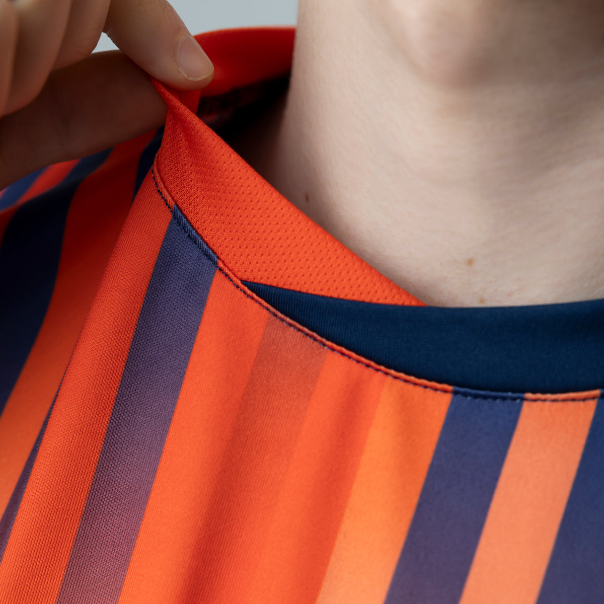 Close up of the neck detail on a JOOLA Table Tennis Competition Shirt.