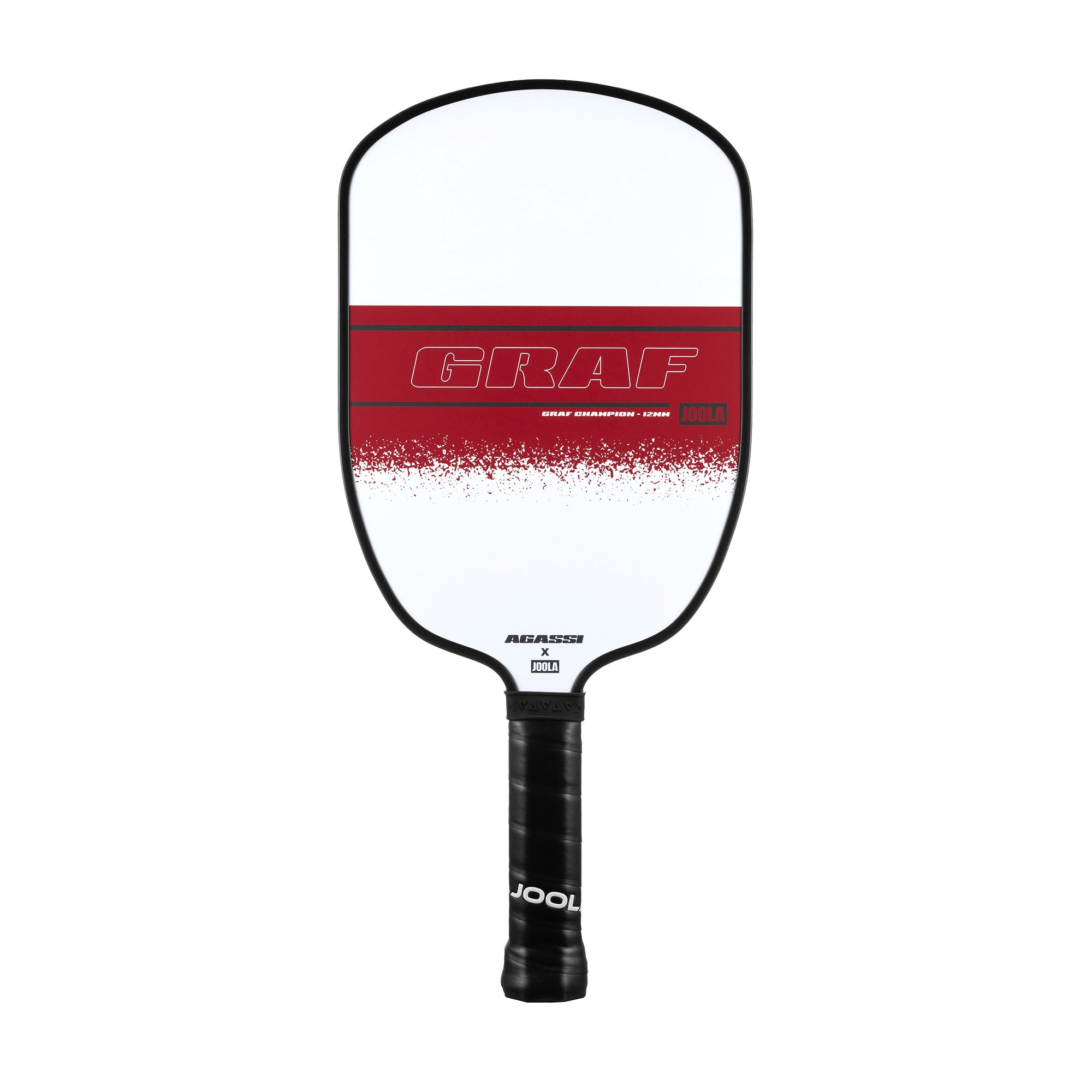 White background, Agassi x JOOLA Graf Champion Pickleball Paddle.