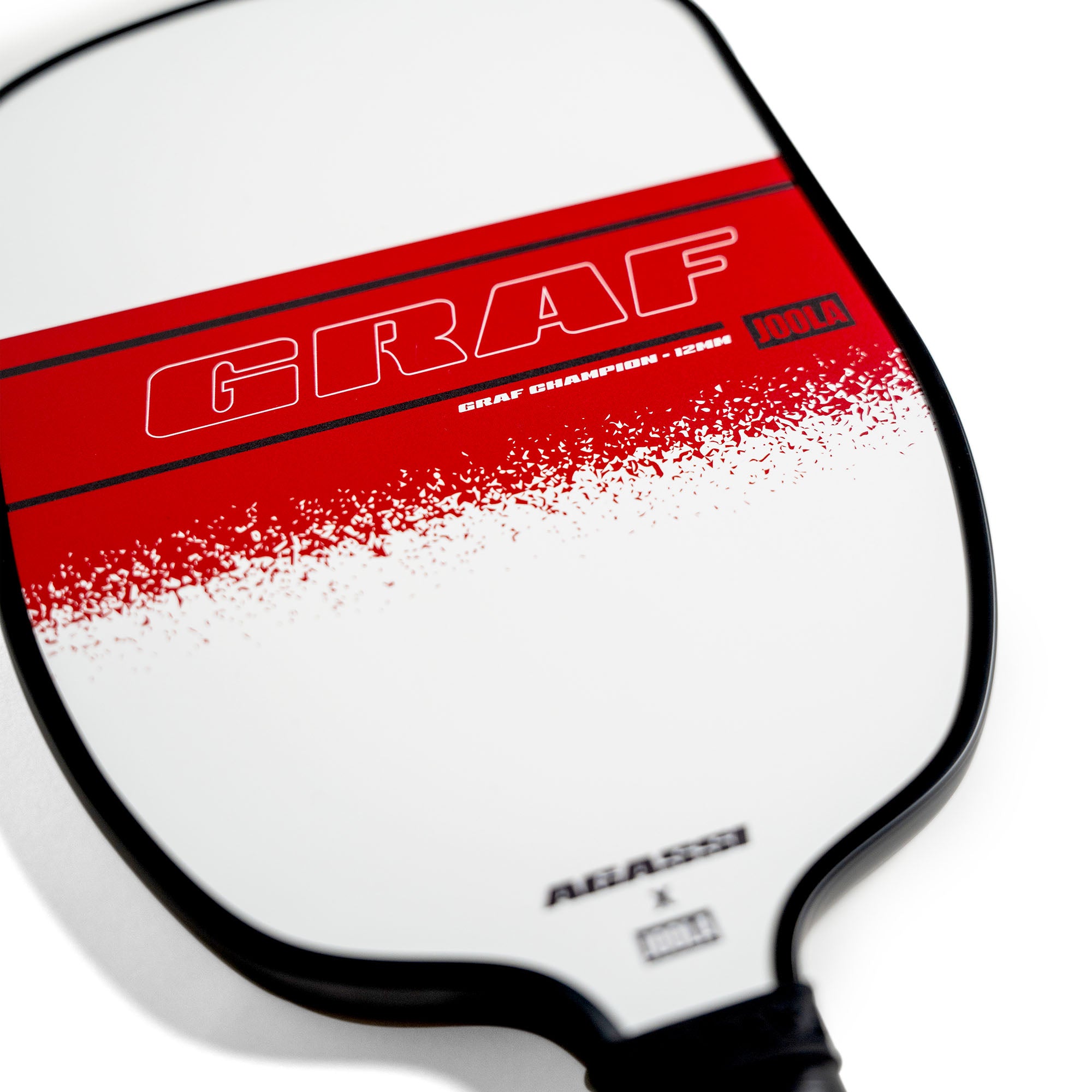 Close up image of the Agassi x JOOLA Graf Champion pickleball paddle.