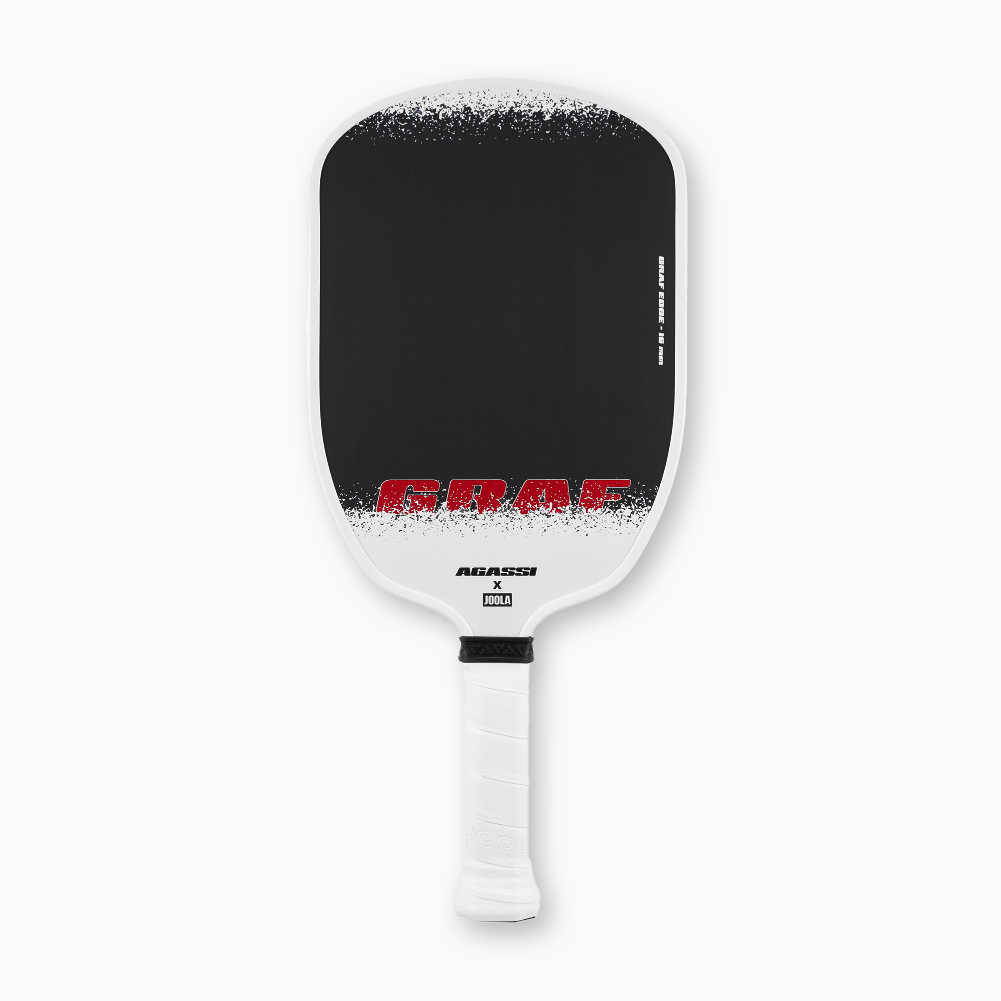 White background, product photo of the Graf x JOOLA Edge pickleball paddle.