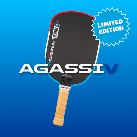 Limited edition JOOLA Agassi Pro V rally rocket pickleball paddle.