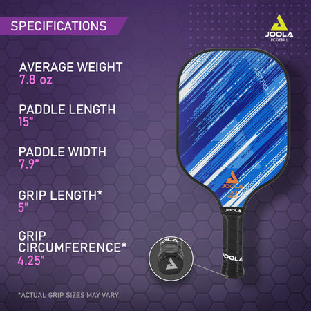 Paddle specs for the JOOLA Astro pickleball paddle.